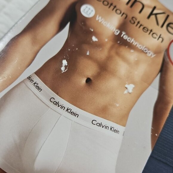 Calvin Klein Low Rise Trunk (3) Three Pack XL 40-42 Blue Classic Fit New In Box - Picture 5 of 12